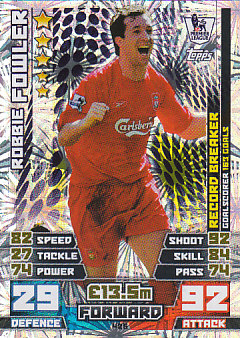 Robbie Fowler Liverpool 2014/15 Topps Match Attax Record Breaker #426